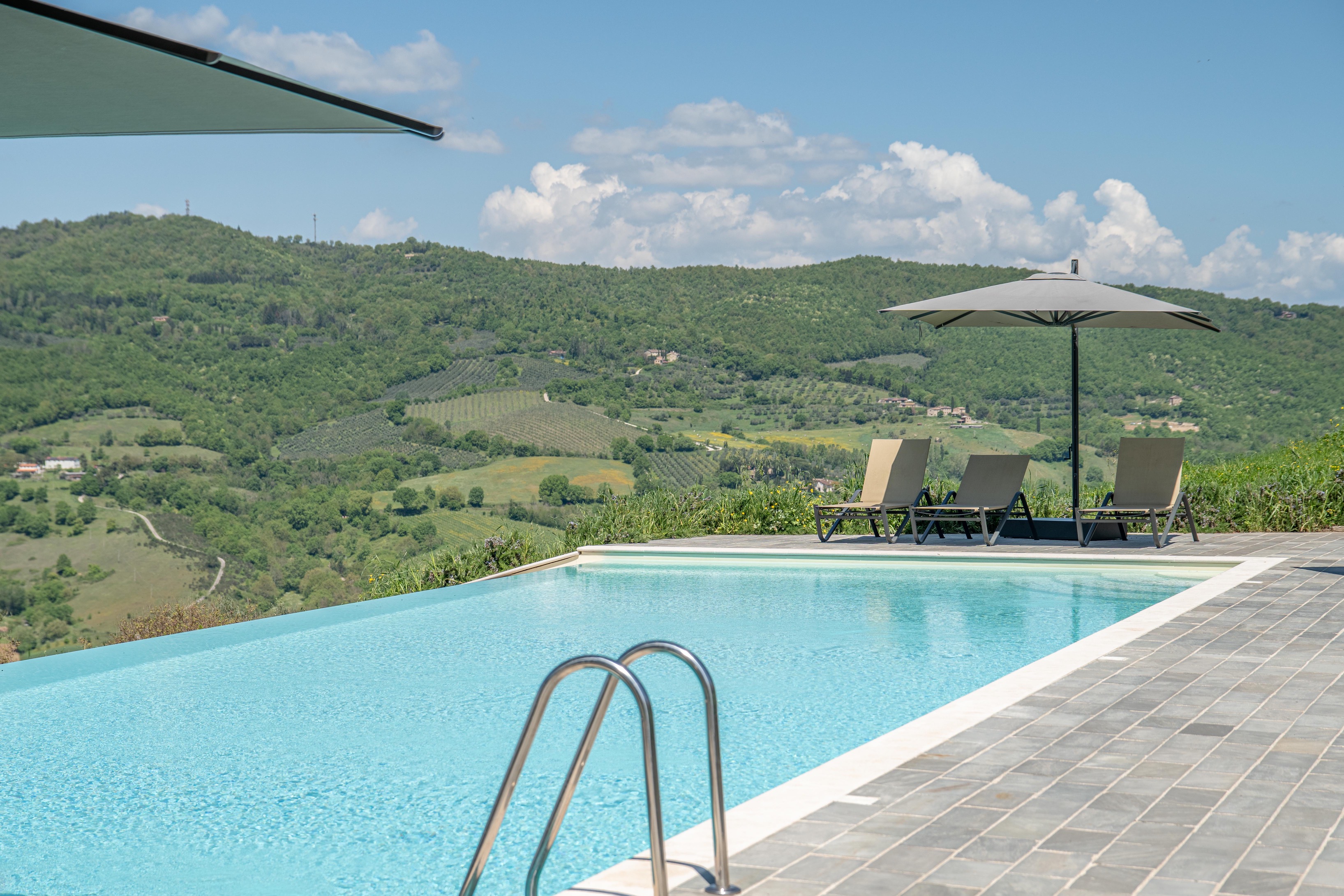 Infinity pool overlooking the Niccone Valley, Umbria